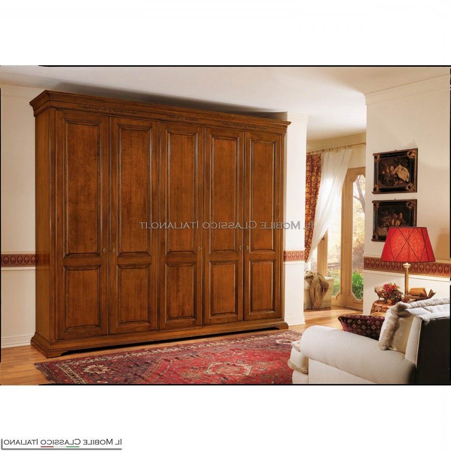 Classic 5 Door Carved Wardrobe – Classic Wardrobes In Solid Wood With Regard To Solid Wood Wardrobes Closets (View 6 of 20)
