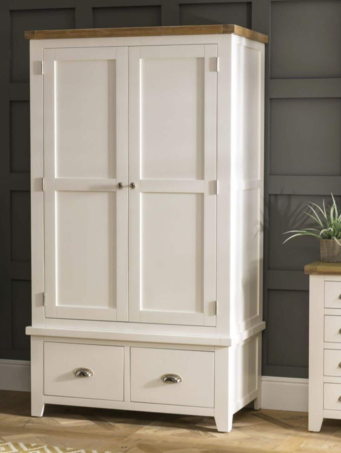 Classic Country Style: Cream Double Wardrobe With Draws Regarding Cream Wardrobes (View 9 of 20)