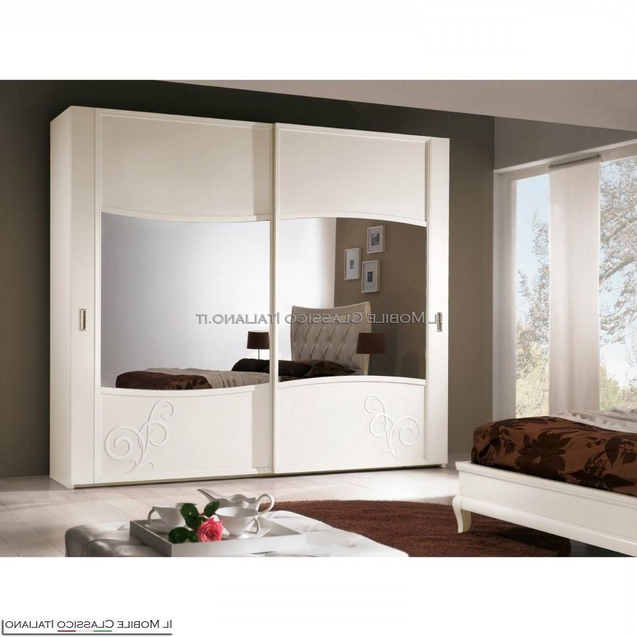 Classic Sliding Wardrobe With Mirror And Decoration – Classic Furniture Throughout Wardrobes With Mirror (Gallery 4 of 20)