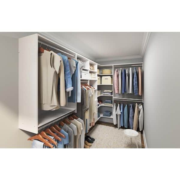 Closet Evolution 30 In. W White Corner Unit Wall Mount 6 Shelf Wood Closet  System Wh31 – The Home Depot For White Corner Wardrobes Units (Gallery 11 of 20)
