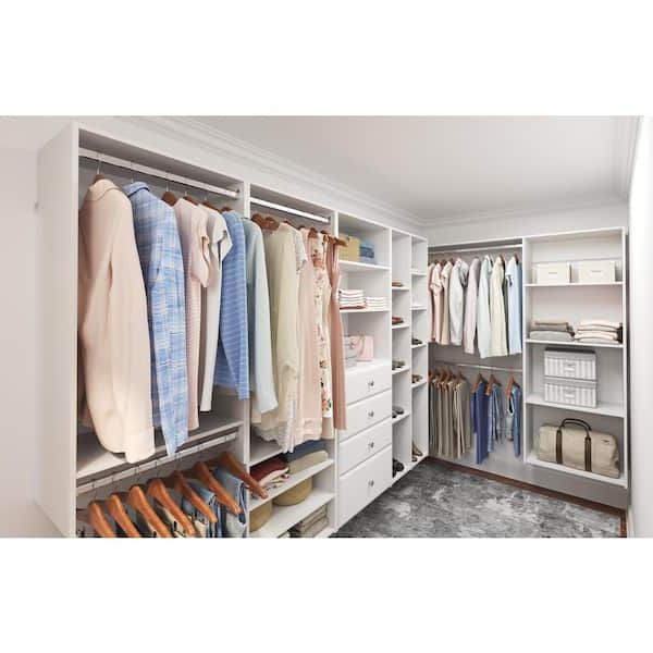 Closet Evolution Premier 25 In. W Classic White Tower Unit Wall Mount 6  Shelf Wood Closet System Wh30 – The Home Depot With Regard To 6 Shelf Wardrobes (Gallery 18 of 20)