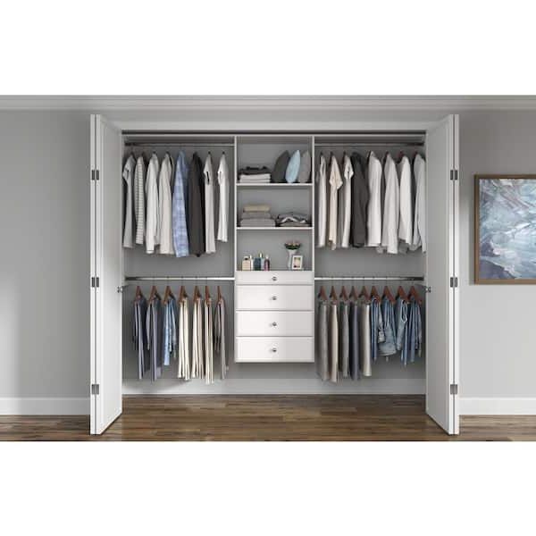 Closet Evolution Ultimate 60 In. W – 96 In. W Tower Wall Mount 6 Shelf Wood  Closet System Wh19 – The Home Depot For 96 Inches Wardrobes (Gallery 2 of 20)