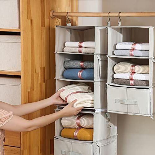 Closet Organizer, 2 Separable 3 Shelf Hanging Shelves For Wardrobe And  Storage | Ebay Within 2 Separable Wardrobes (Gallery 5 of 20)