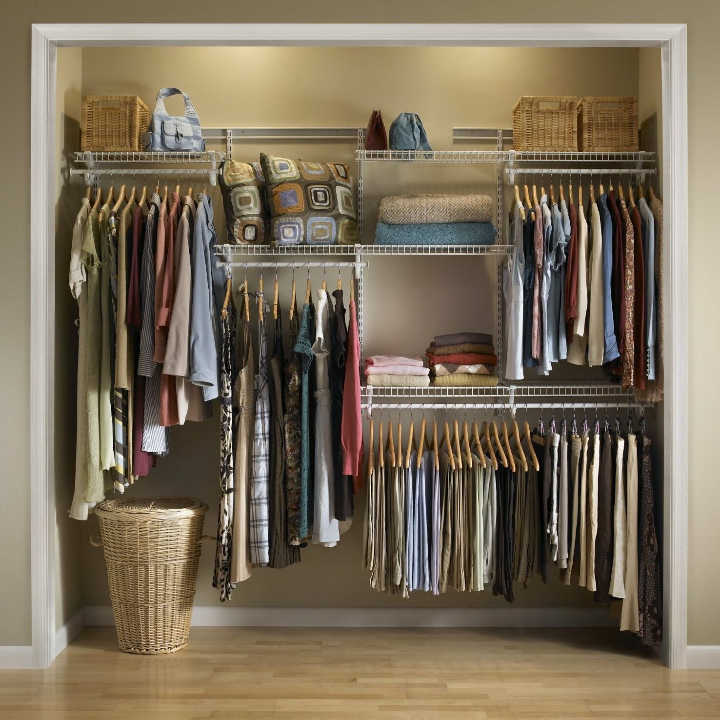 Closetmaid 4 Shelf Adjustable Shelftrack Wardrobe Shelving & Clothes Rail  Kit – 1.8m To 2.4m Wide & Reviews | Wayfair.co (View 7 of 20)