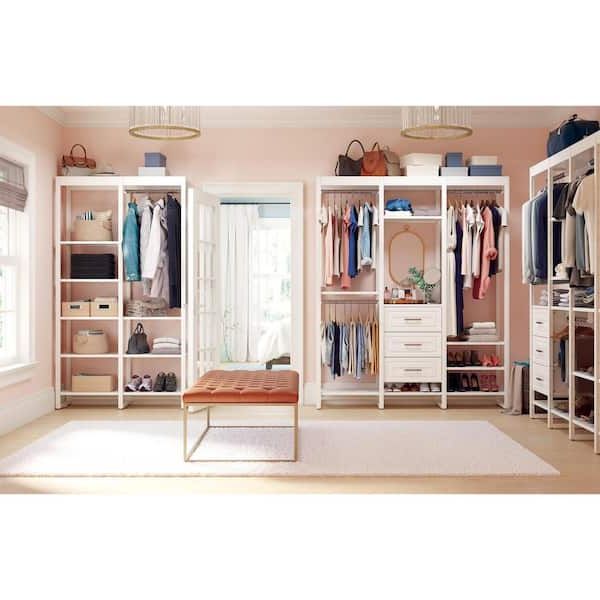Closetsliberty 68.5 In. W White Adjustable Tower Wood Closet System  With 3 Drawers And 11 Shelves Hs56700 Rw 06 – The Home Depot Intended For 3 Shelving Towers Wardrobes (Gallery 14 of 20)