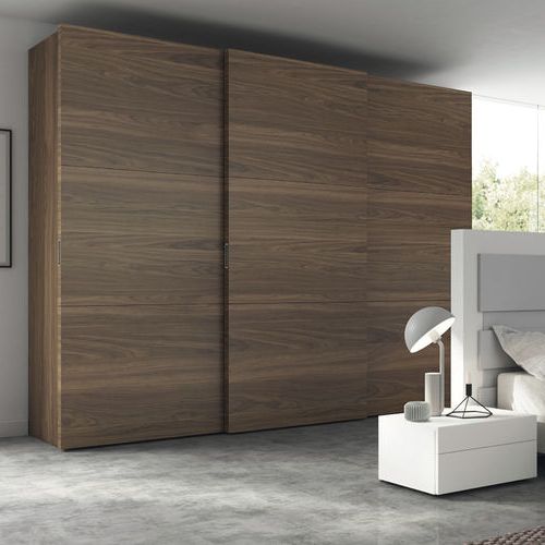 Contemporary Wardrobe – Drei – Mobenia – Walnut / Wood Veneer / Sliding Door Intended For Dark Wood Wardrobes With Sliding Doors (Gallery 9 of 14)