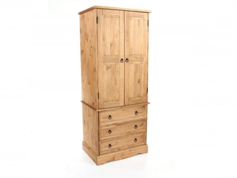 Core Corona Pine 2 Door 3 Drawer Wardrobecore Products Throughout Corona Wardrobes With 3 Doors (Gallery 11 of 20)