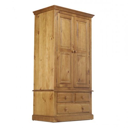Country Pine Gents Double Wardrobe – Lifestyle Furniture Uk Inside Kids Pine Wardrobes (View 10 of 20)