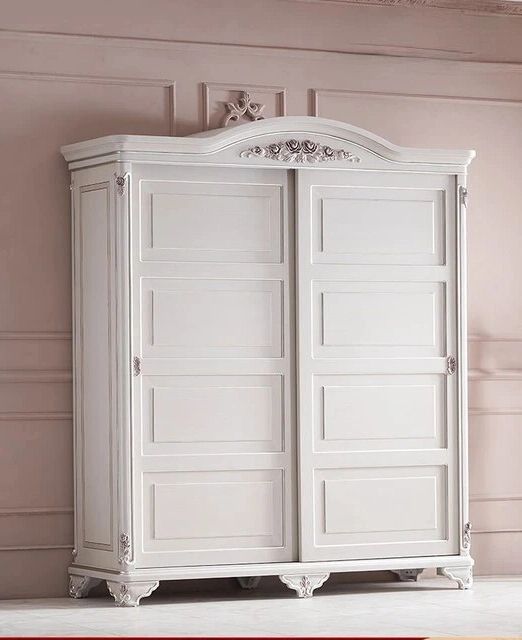 Court French Furniture Solid Wood Wardrobe Main Bedroom European Two Door  Wardrobe Storage Combination – Wardrobes – Aliexpress With Regard To French Style White Wardrobes (View 10 of 20)