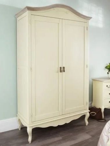 Cream Double Wardrobe French Large 2 Door Shabby Chic Bedroom Furniture  Juliette | Ebay Intended For Cream French Wardrobes (View 6 of 20)