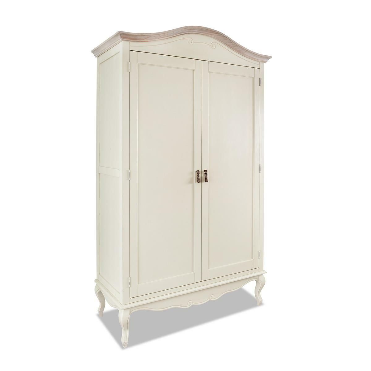 Cream Double Wardrobe French Large 2 Door Shabby Chic Bedroom Furniture  Juliette | Ebay With Cream French Wardrobes (View 4 of 20)