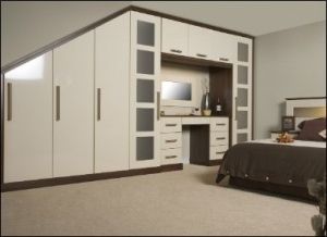 Cream Gloss Bedroom Wardrobe. Fitted Wardrobes, Sliding Wardrobe Doors,  Fitted Bedroom Furniture (View 12 of 20)
