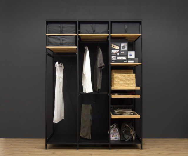 Creesor Shido 60 Industrial Style Cabinet Wardrobe – Shop Creesor Wardrobes  & Shoe Cabinets – Pinkoi For Industrial Style Wardrobes (View 13 of 20)