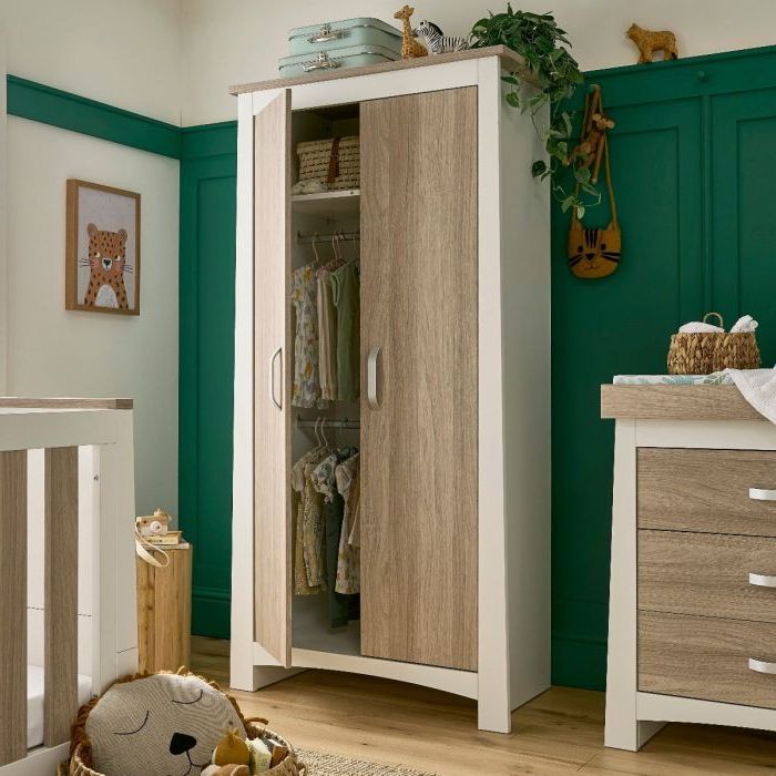 Cuddleco Ada 2 Door Nursery Wardrobe – White And Ash Within Nursery Wardrobes (View 10 of 20)