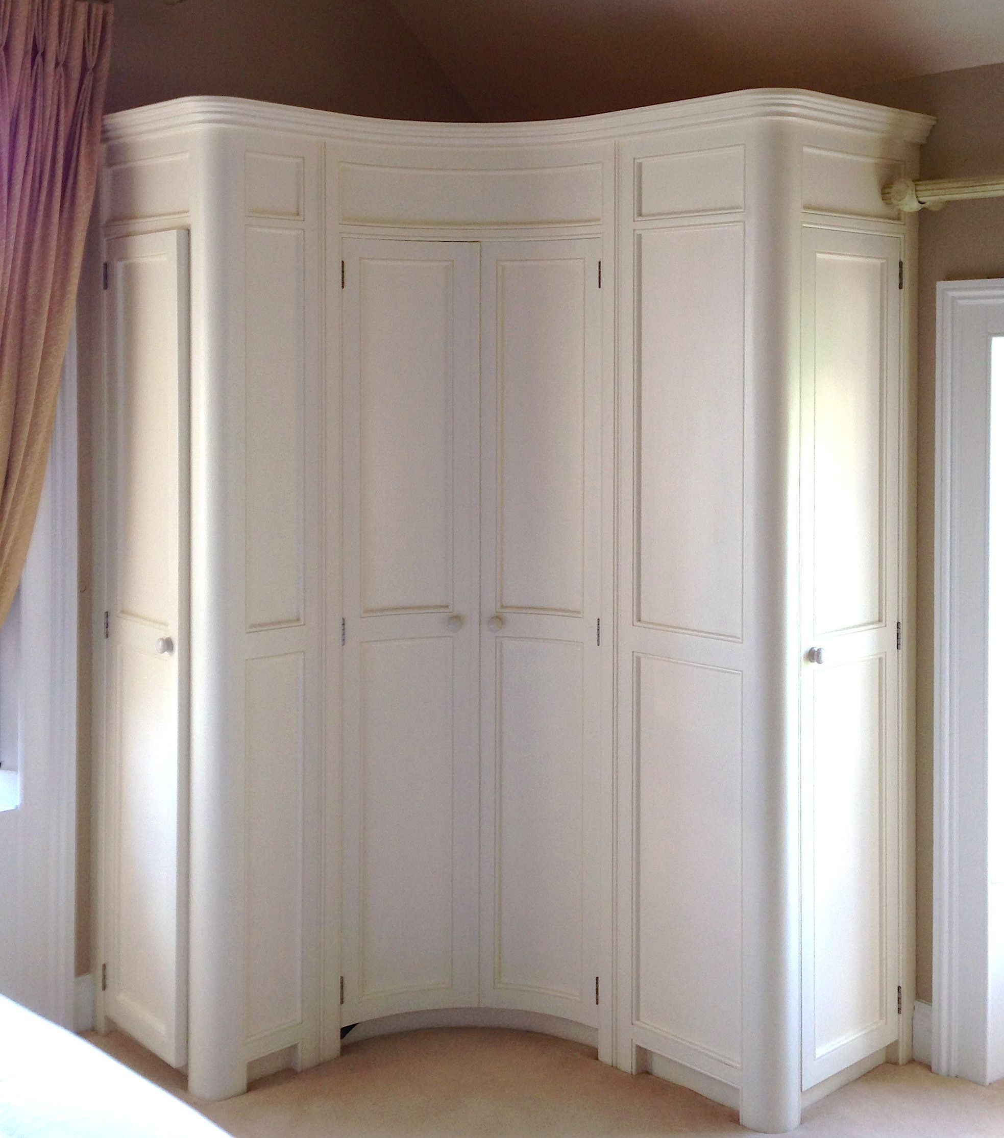 Curved Fitted Corner Wardrobe Hand Painted In A Cream  Www.linehansdesign Https://www.facebo… | Corner Wardrobe, Corner  Wardrobe Closet, Fitted Bedroom Furniture With Regard To Curved Corner Wardrobes Doors (Gallery 11 of 20)