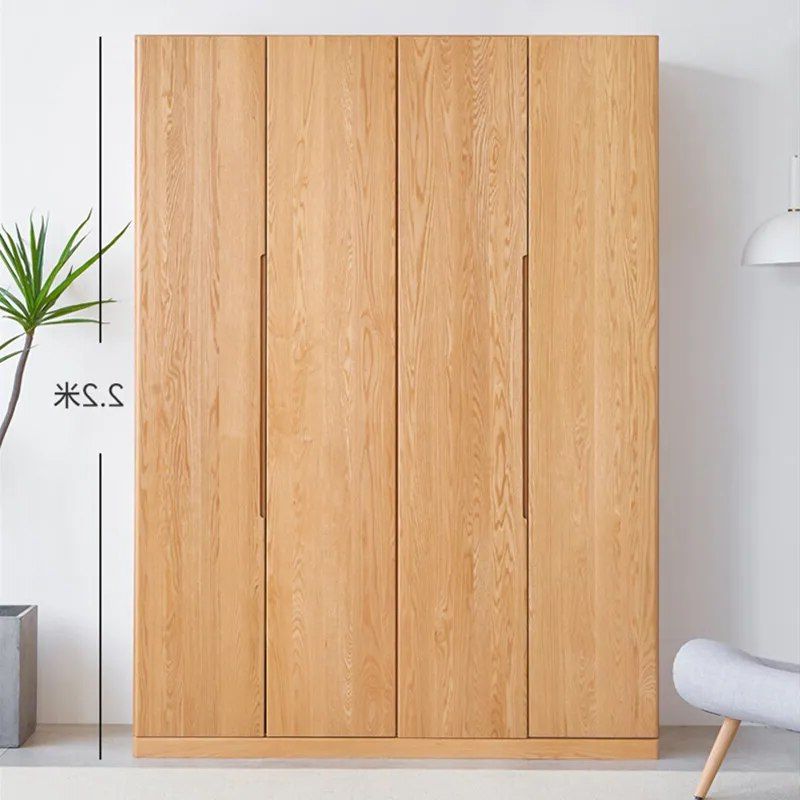 Custom Japanese Style Wardrobe Solid Wood Oak Cabinet Nordic Modern  Minimalist Bedroom Children's Swing Door 4 Doors 6 Doors Lar – Wardrobes –  Aliexpress Pertaining To Oak Wardrobes (Gallery 5 of 20)