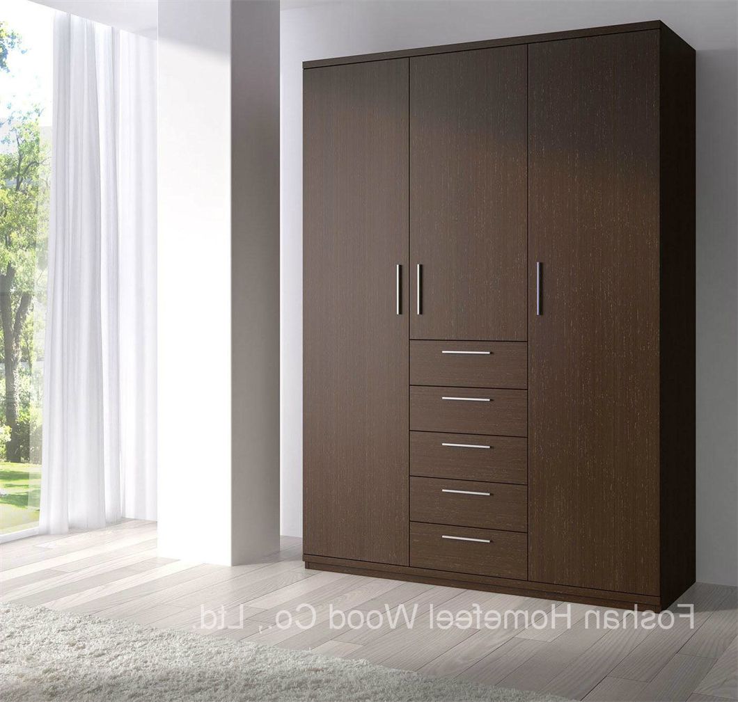 Dark Brown Wooden Wardrobe With 3 Door Modern Furniture (hf Ey0813) – China  Wooden Wardrobe, Modern Wardrobe | Made In China Throughout Dark Brown Wardrobes (View 7 of 20)