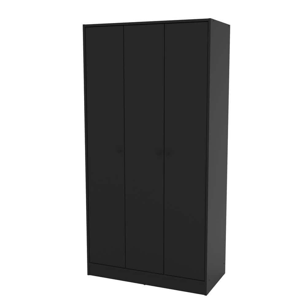 Denmark Black Armoire With 3 Doors 70 In. H X 36 In. W X 17.5 In (View 10 of 20)