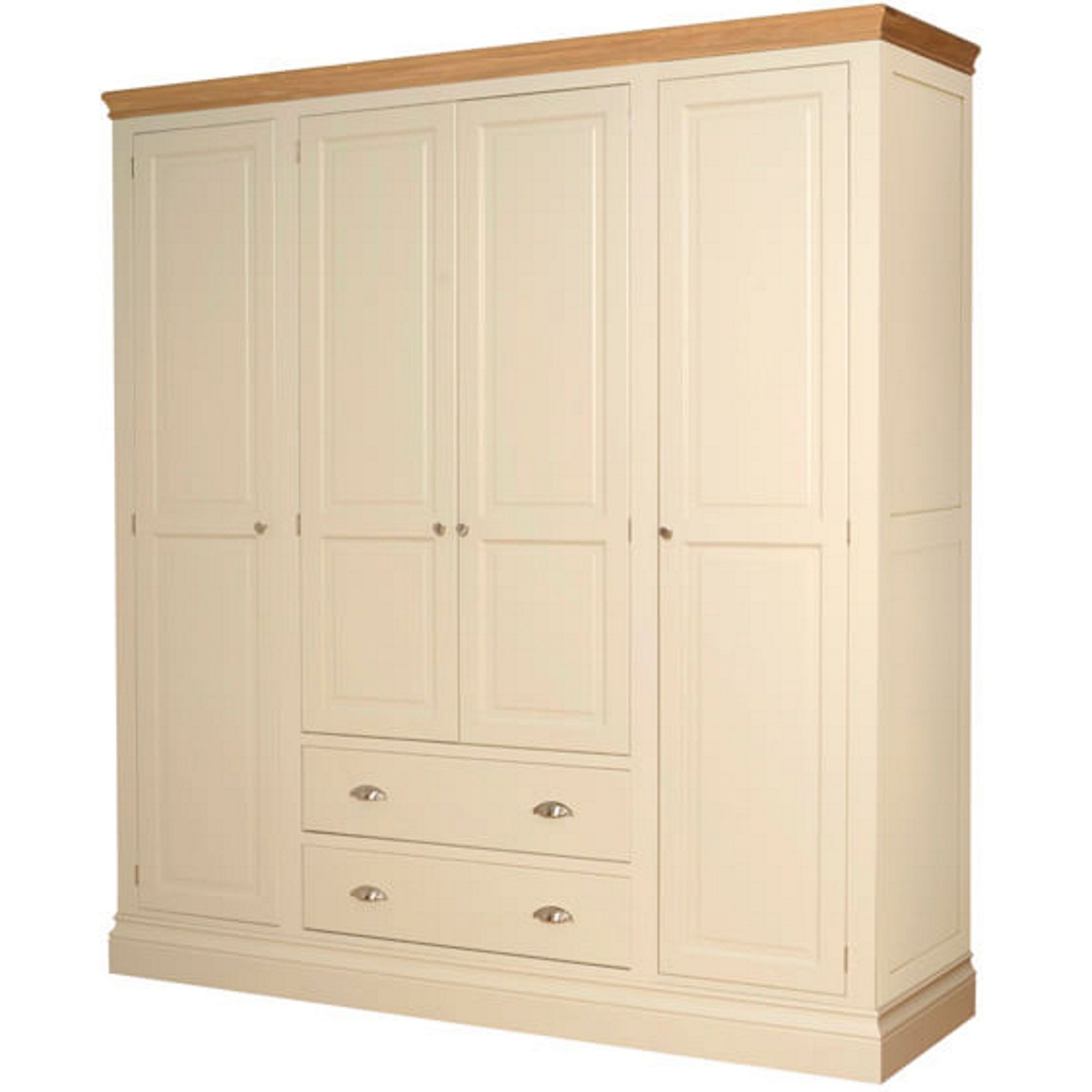 Devonshire Living Devonshire Lundy Painted Quad Wardrobe With Drawers –  Wardrobes – Hafren Furnishers For Painted Triple Wardrobes (View 18 of 20)