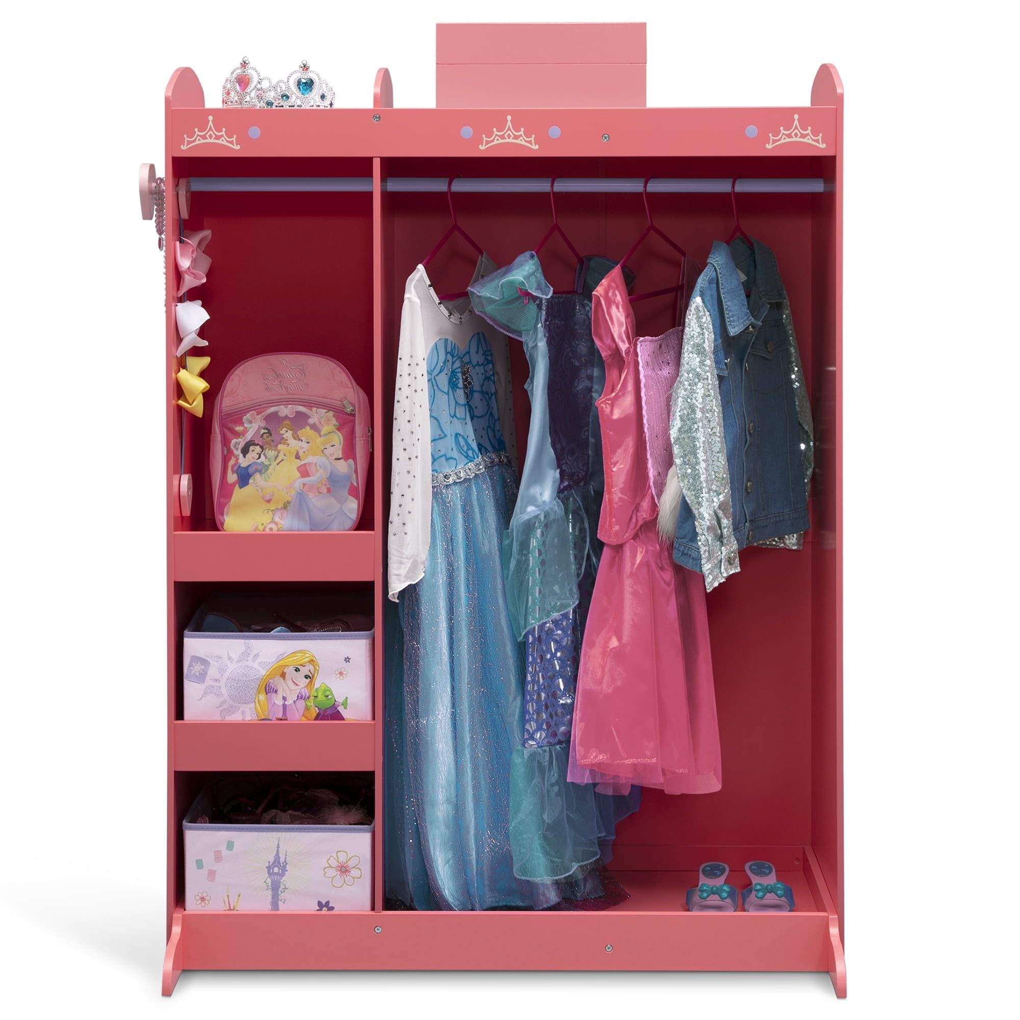 Disney Princess Dress & Play Boutique – Pretend Play Costume Storage Closet/ Wardrobe With Mirror & Shelvesdelta Children, Pink – Walmart Inside The Princess Wardrobes (View 11 of 20)