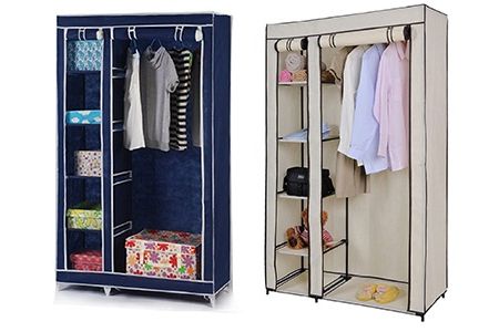 Double Canvas Wardrobe | Groupon Goods With Double Canvas Wardrobes (View 11 of 20)