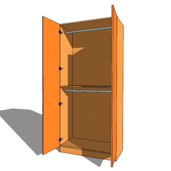 Double Door Wardrobe Double Hanging – 600mm Deep (618mm Inc Doors) – 2260mm  High | Supply Only Bedrooms For Tall Double Rail Wardrobes (Gallery 5 of 20)