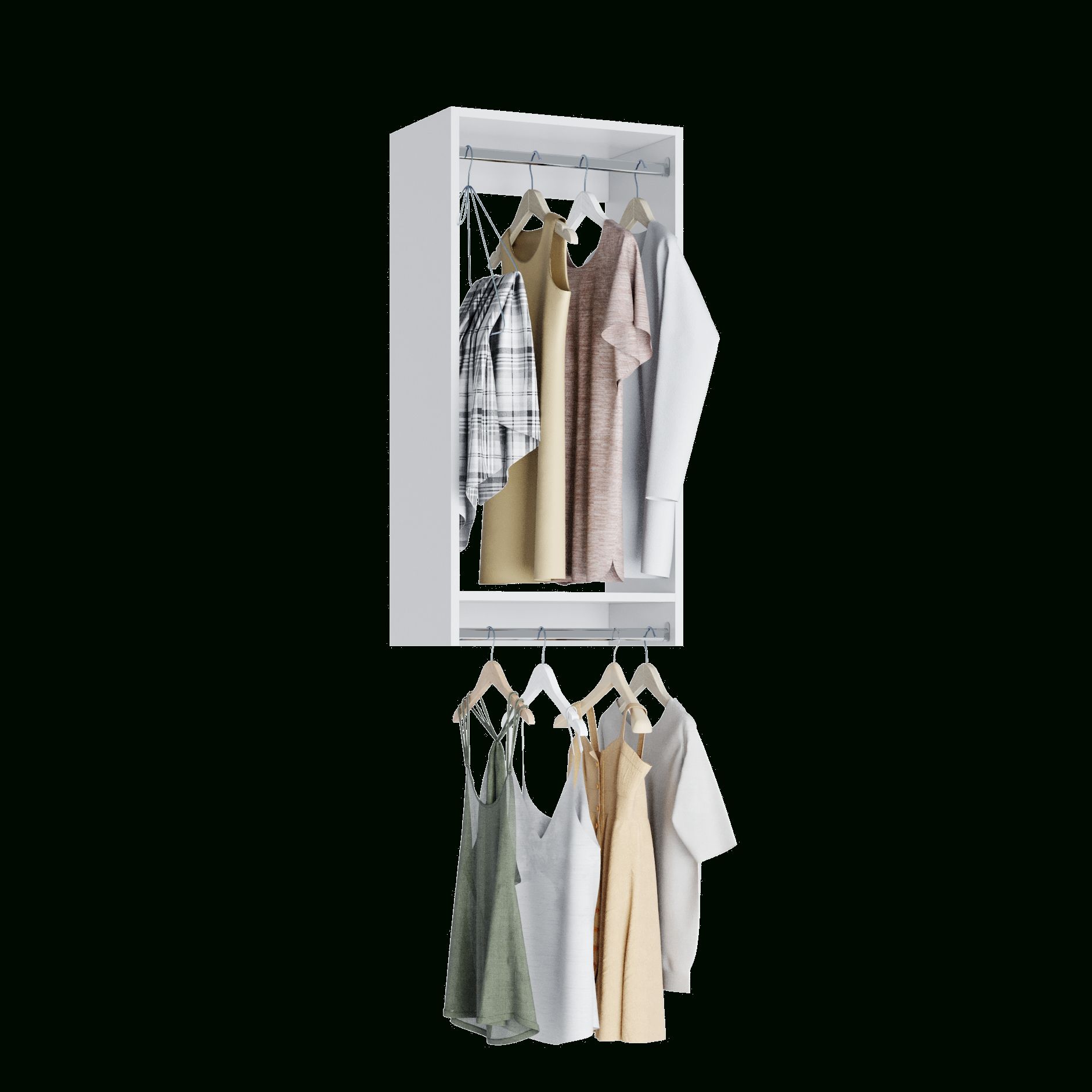 Double Hanging Closet Organizer: Great Price, Better Design Throughout Double Hanging Rail For Wardrobes (Gallery 8 of 20)