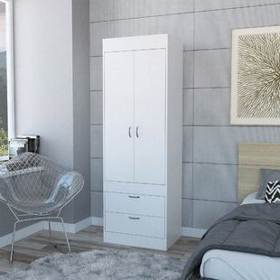 Double Hanging Wardrobe | Wayfair For Wardrobes With Double Hanging Rail (Gallery 13 of 20)