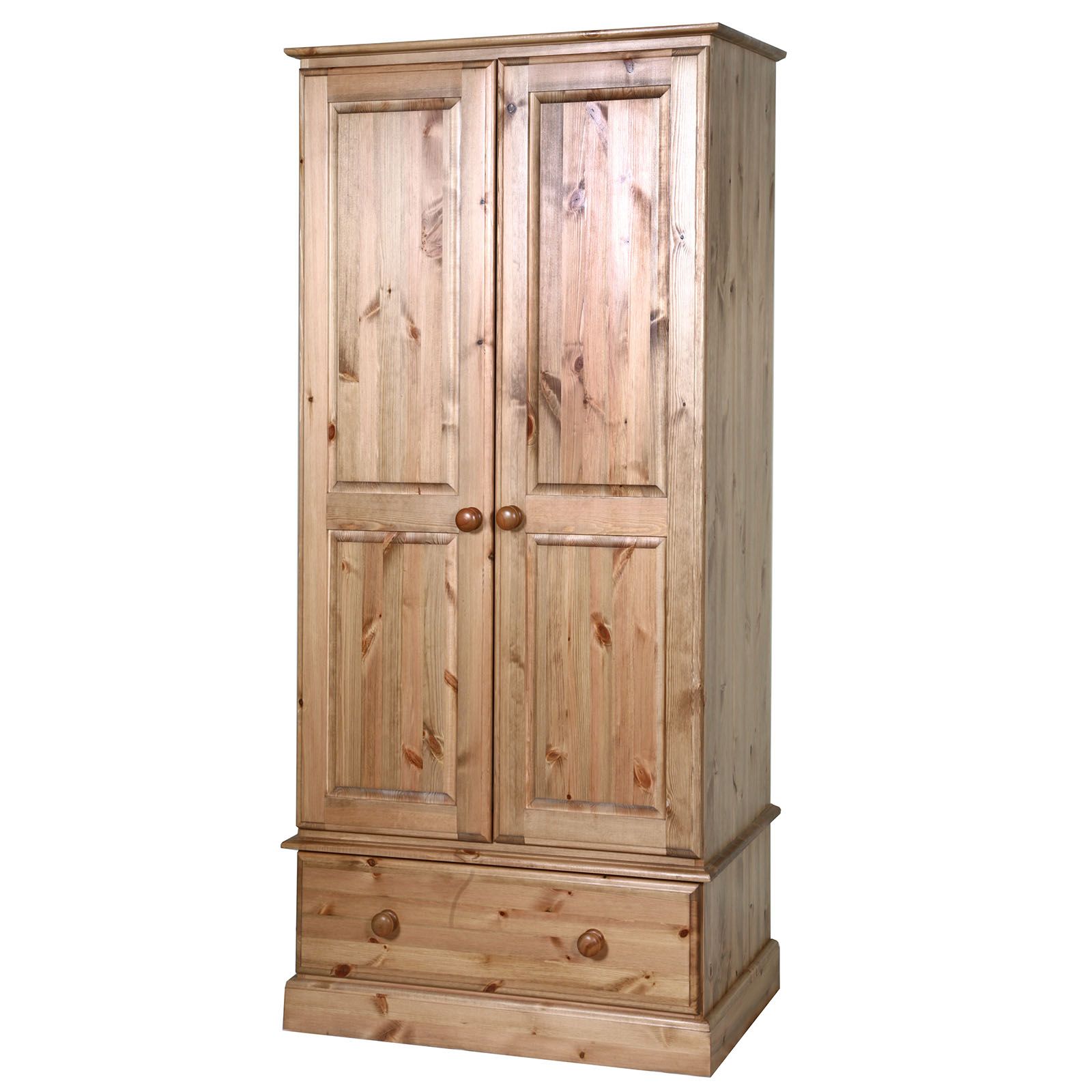 Double Wardrobe (1x Drawer) Solid Pine – Realwoods For Pine Wardrobes With Drawers (View 10 of 20)