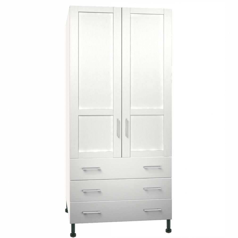 Double Wardrobe Solid Door 3 Drawers – Bramshaw Solid Wood – Paramount  Bathrooms Inside White Double Wardrobes With Drawers (Gallery 12 of 20)