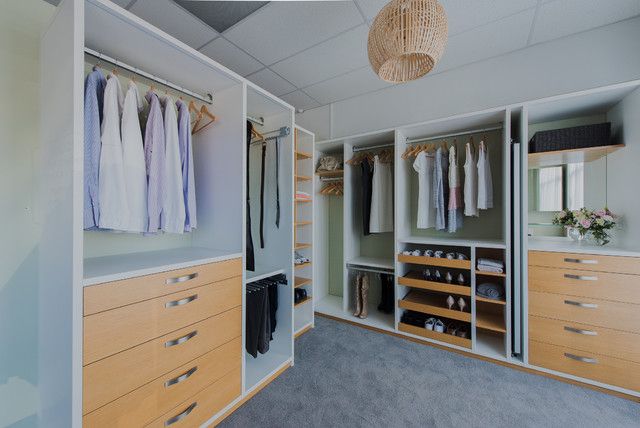 Dream Wardrobe In White And American Oak – Closet – Wellington  Stash |  Houzz With Oak And White Wardrobes (View 17 of 20)