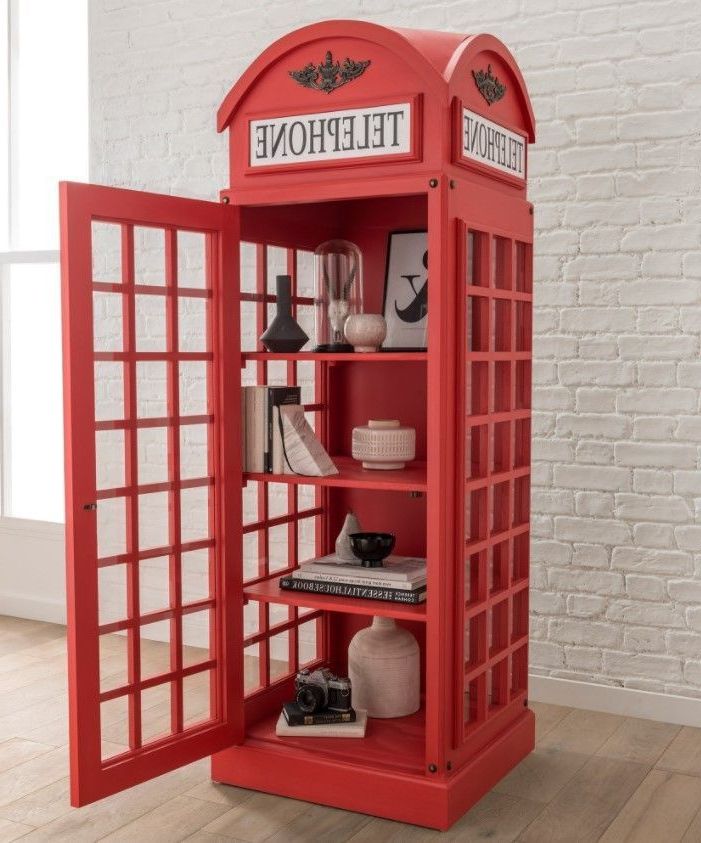 Drinks Cabinet – Telephone Box Design (red) | Drinks Cabinet, Telephone Box,  Home Bar Cabinet With Telephone Box Wardrobes (View 18 of 20)