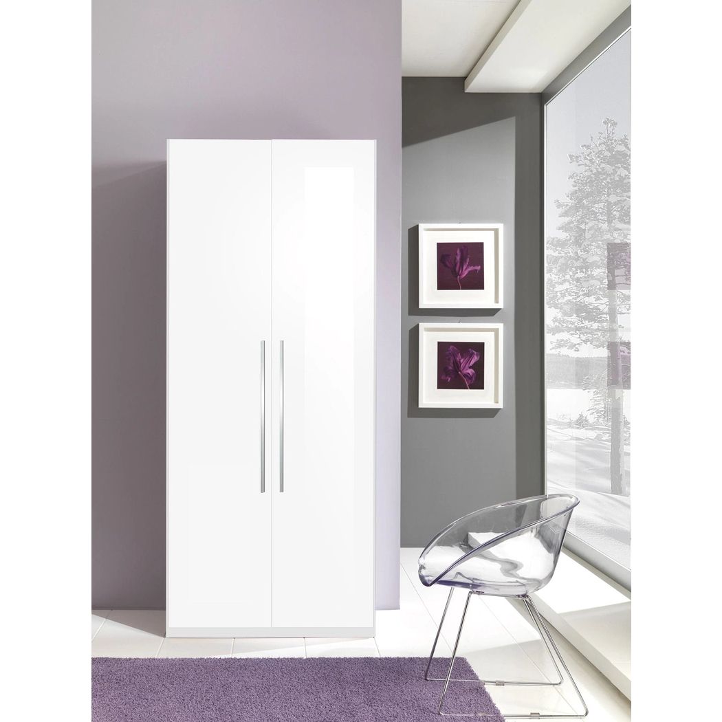 ✓ Momo Wood Wardrobe W/2 Doors, Whiteesf Furniture | Sohomod With Two Door White Wardrobes (View 18 of 20)
