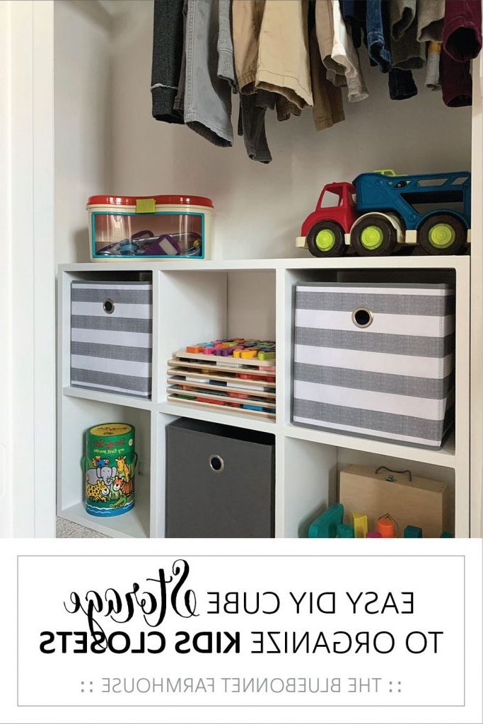 Easy Diy Cube Storage To Organize Kids Closets | The Bluebonnet Farmhouse Inside Wardrobes With Cube Compartments (View 17 of 20)