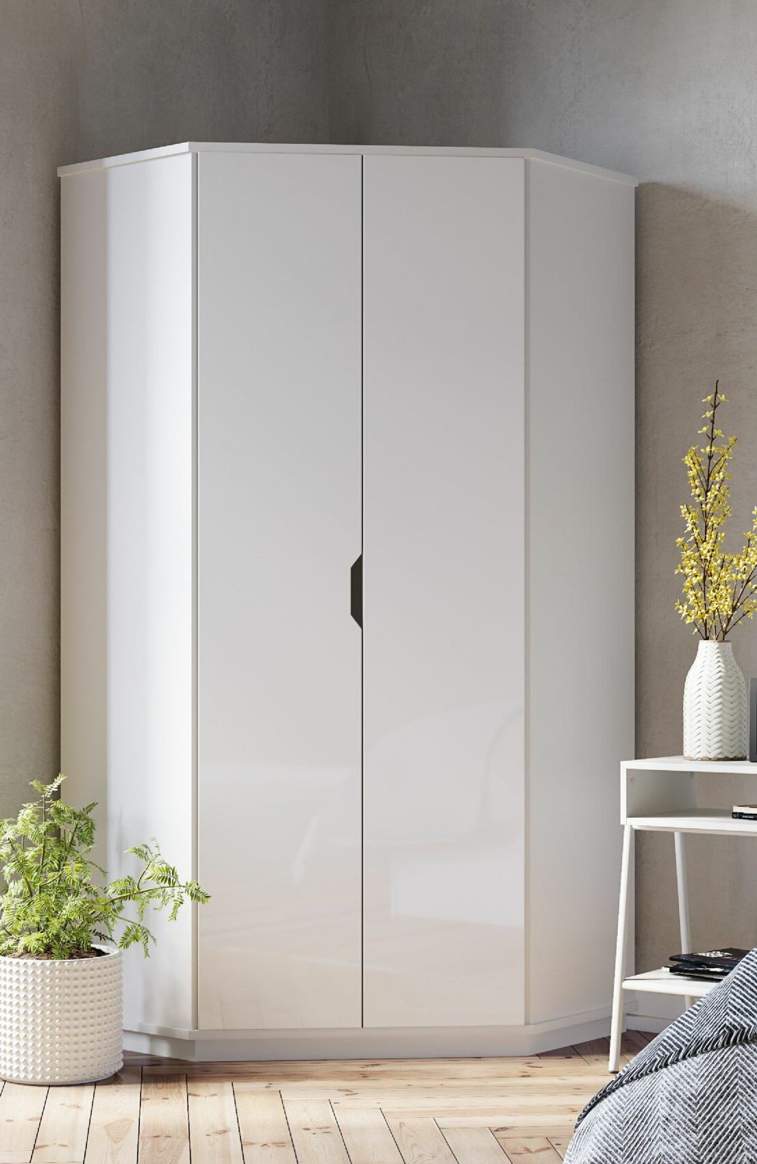 Ebern Designs Colletta 2 Door Manufactured Wood Wardrobe & Reviews |  Wayfair.co.uk Within 2 Door Corner Wardrobes (Gallery 9 of 20)