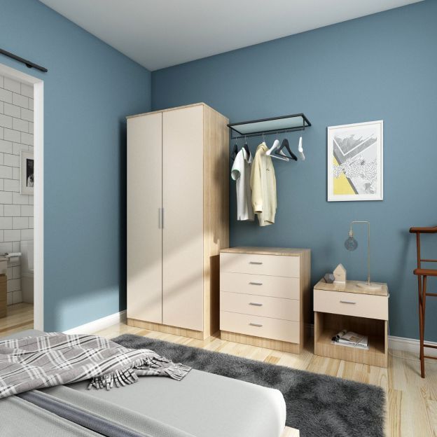 Elegant Oak And Cream Bedroom Furniture Set Online Uk | Buy Wardrobes  Online Uk For Cheap Bedroom Wardrobes (Gallery 4 of 20)