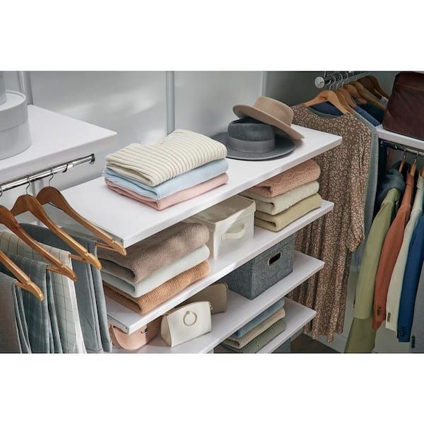 Everbilt Genevieve 6 Ft. White Adjustable Closet Organizer Triple 6 Shelf  Stack 90491 – The Home Depot Throughout 6 Shelf Wardrobes (Gallery 8 of 20)