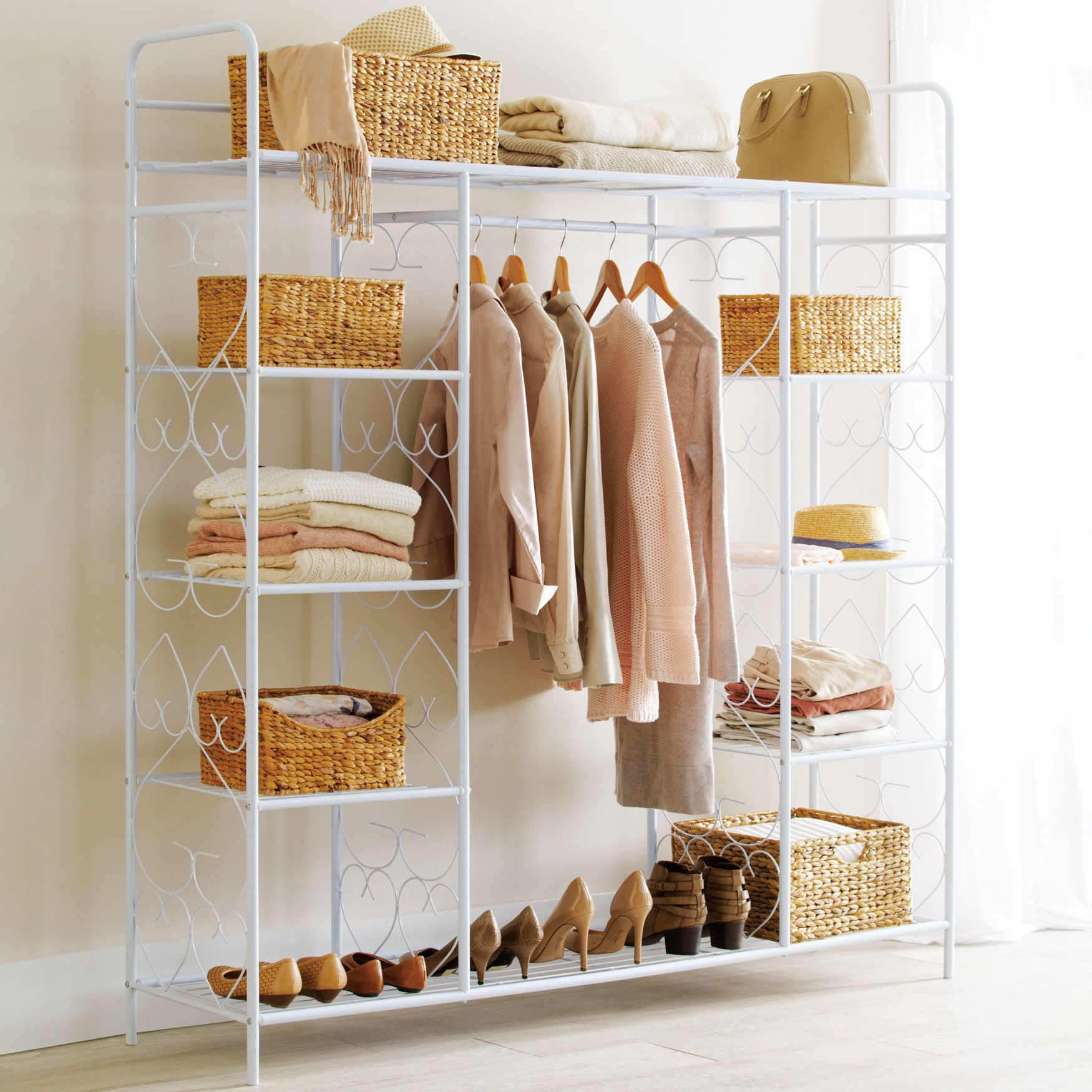 Extra Large 5 Tier Metal Closet | Brylane Home Pertaining To 5 Tiers Wardrobes (View 13 of 20)