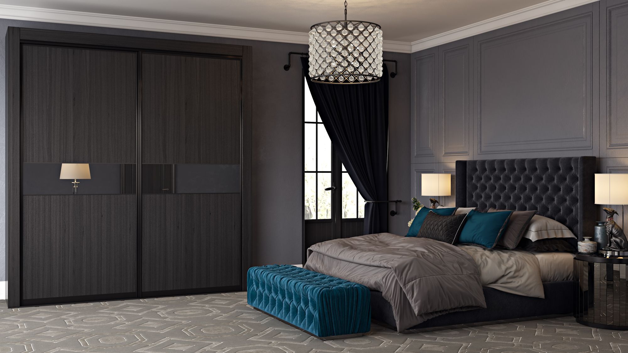 Fitted Bedroom Furniture | Sliding Wardrobe Doors For Dark Wood Wardrobes With Sliding Doors (Gallery 11 of 14)