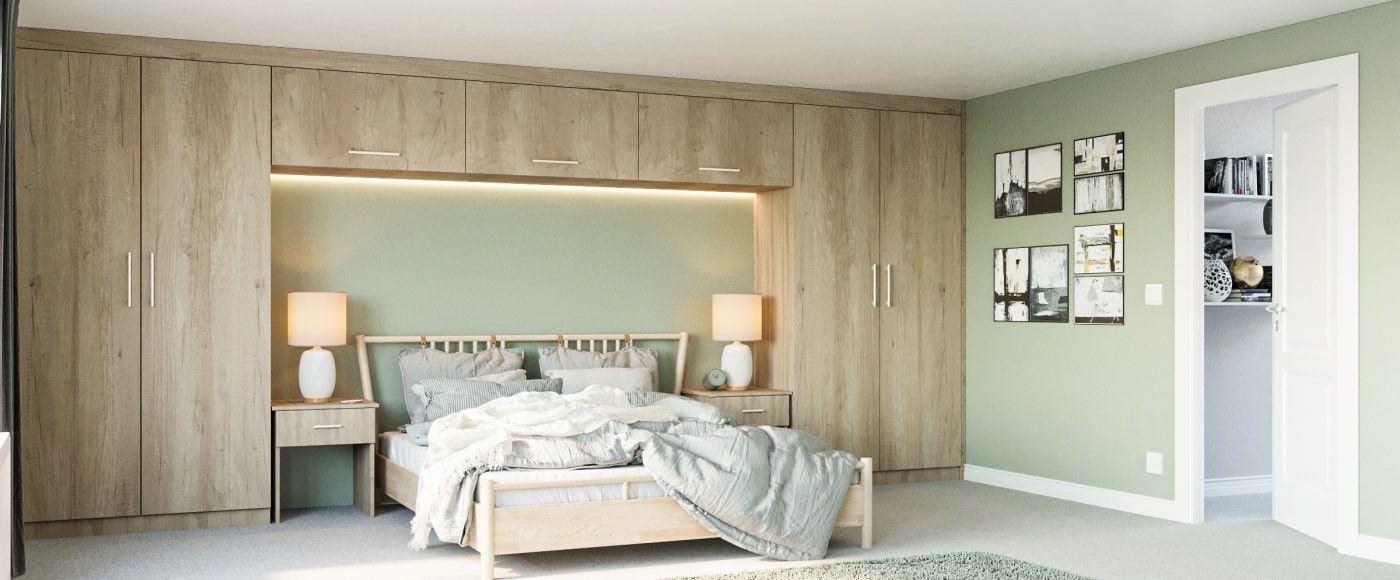 Fitted Wardrobes With A Bed In The Middle – Made To Measure Intended For Over Bed Wardrobes Sets (View 4 of 20)