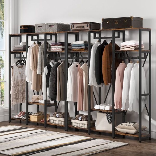 Free Standing Wardrobe Closets | Wayfair Within Wardrobes With Hanging Rod (Gallery 15 of 20)