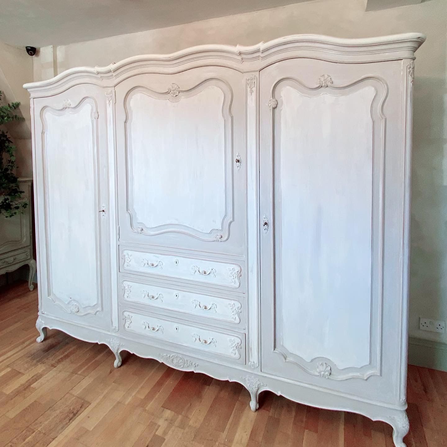 French 3 Door Armoire | Village Chic Throughout 3 Door French Wardrobes (Gallery 3 of 20)