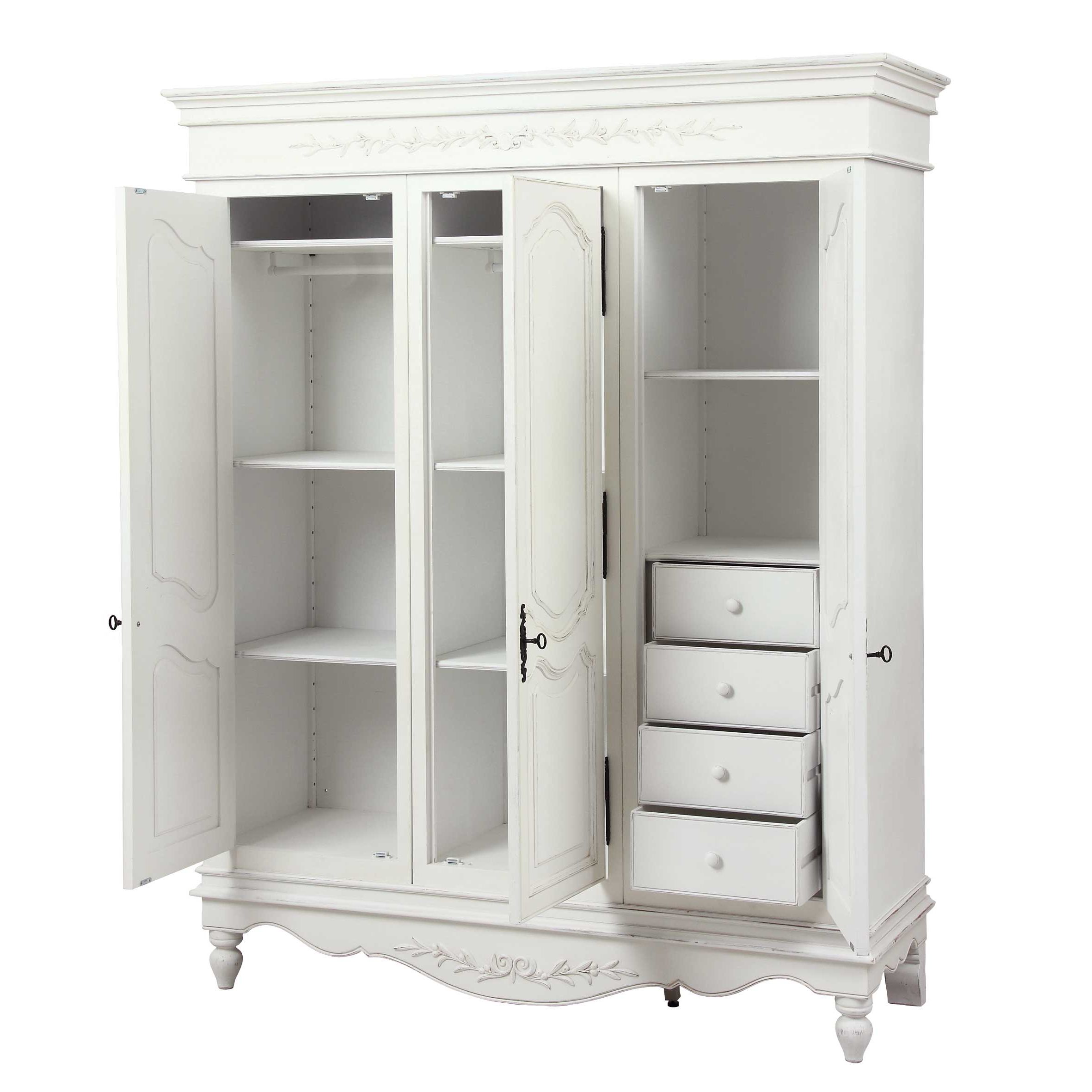 French 3 Door Wardrobe – Romance – Low Cost Delivery, Nationwide Inside 3 Door French Wardrobes (View 6 of 20)