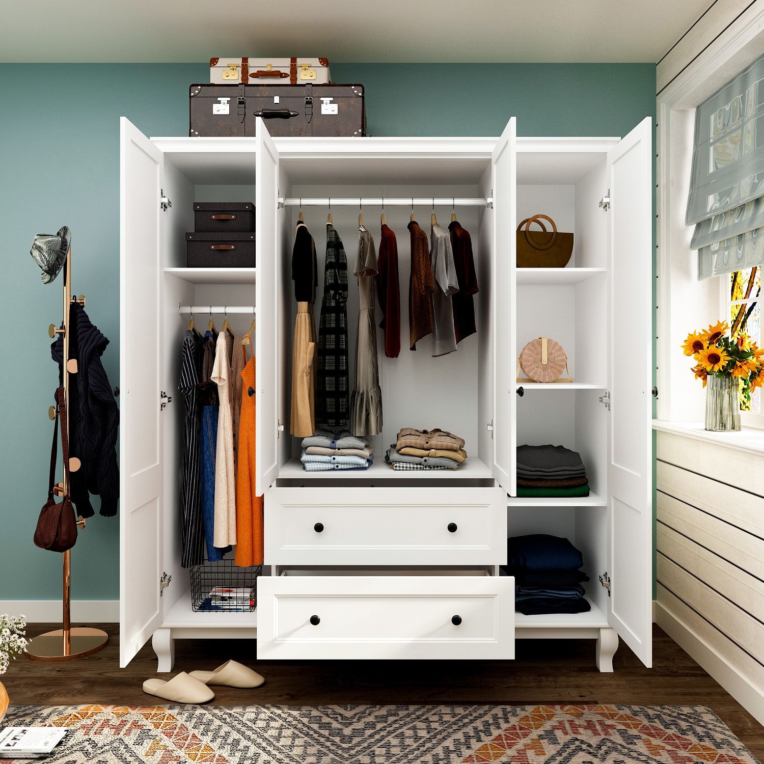 Fufu&gaga White Armoire In The Armoires Department At Lowes With Regard To Wardrobes And Armoires (View 12 of 20)