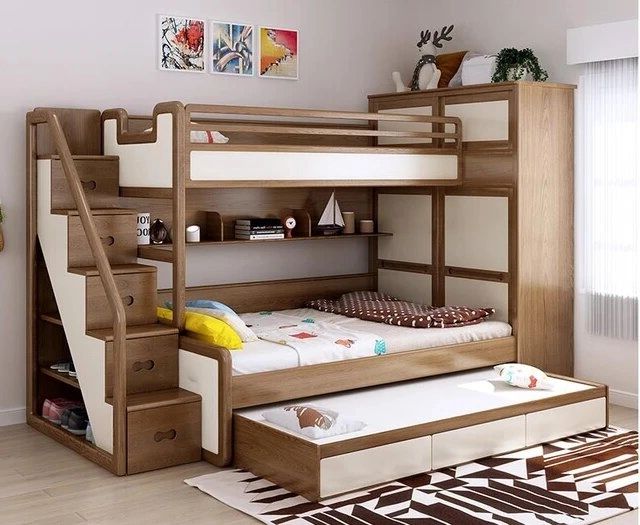 Full Round Solid Wood Multi Functional Combined Bed Wardrobe Bed Storage  High Box Upper And Lower Bed Parallel Child And Mother – Bedroom Sets –  Aliexpress For Over Bed Wardrobes Sets (View 15 of 20)