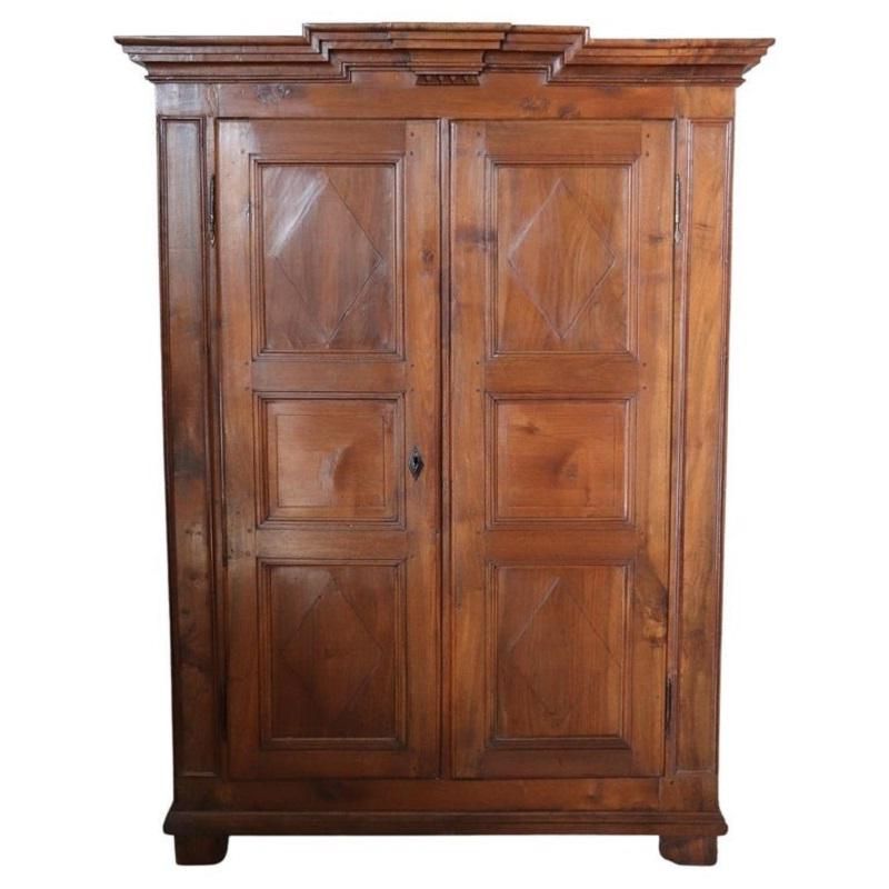 Furniture Of The Past – Antique Wardrobe In Solid Walnut Xviii Century Pertaining To Antique Wardrobes (Gallery 4 of 20)