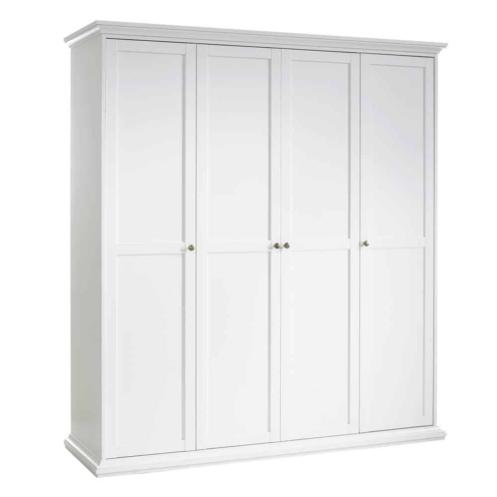 Furniture To Go Paris 4 Door Wardrobe White | The Home & Office Stores Inside 4 Door White Wardrobes (View 5 of 20)
