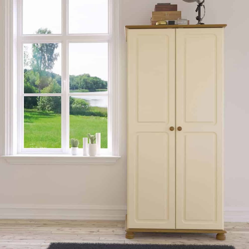 Furniture To Go Richmond 2 Door Wardrobe Cream Pine | The Home & Office  Stores For White Pine Wardrobes (Gallery 17 of 20)