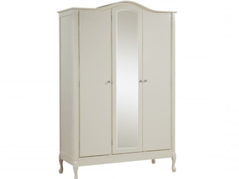 Gfw Loire 3 Door Ivory Wardrobe With Centre Mirrorgfw Throughout Ivory Wardrobes (View 10 of 20)