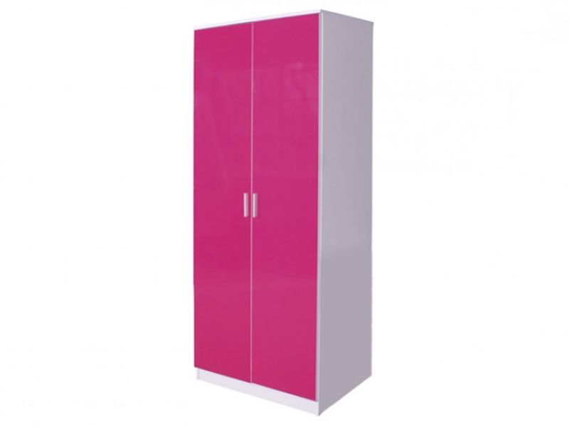 Gfw Ottawa 2 Door Wardrobe In White And Pink Glossgfw Within Pink High Gloss Wardrobes (View 2 of 20)